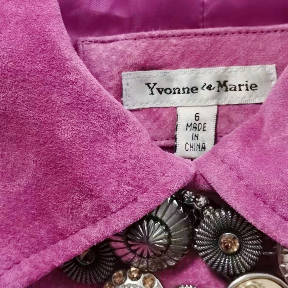 Yvonne Le Marie Pink Leather Jacket Size 6